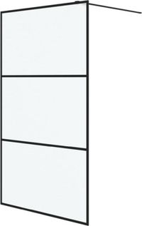 vidaXL Paroi de douche 115x195 cm Verre ESG mat Noir
