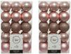 Decoris kerstballen - 60x st - lichtroze - D6 cm - kunststof - kerstversiering