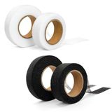 OOTDAY Zoomband, 4 stuks strijkbare zoombanden, hoogwaardige zoom, 64 m/20 m lang en 20 mm breed, strijkband op textiel zoals broeken, gordijnen (wit/zwart)