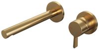 Brauer Gold Edition Inbouw Wastafelmengkraan met Rechte Uitloop en Rozetten Model E1 Goud Geborsteld PVD