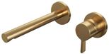 Brauer Gold Edition Inbouw Wastafelmengkraan met Rechte Uitloop en Rozetten Model E1 Goud Geborsteld PVD