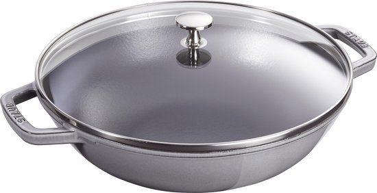 Staub Wok - 30 cm - Grafietgrijs - Met Glazen Deksel