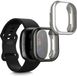kwmobile 2x smartwatch hoes geschikt voor Fitbit Versa 4 / Sense 2 hoesje - Siliconen sporthorloge cover - Activity tracker case in zwart / zilver