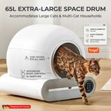 MDHL Smartmi Slimme Kattenbak Volautomatisch 65L Grote Capaciteit Semi-Gesloten Reinigende APP Afstandsbediening Slimme Kattentoilet