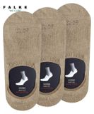 FALKE Step High Cut 3-Pack onzichtbar eenkleurig katoen multipack footies heren beige - maat 39-42