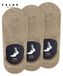 FALKE Step High Cut 3-Pack onzichtbar eenkleurig katoen multipack footies heren beige - maat 39-42