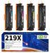 HP 219X cartouche de toner avec puce, pack de 4, compatible avec HP 219A/219X