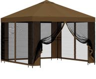 vidaXL Gazebo de jardin avec parois latérales 3 x 3 m Polyester taupe et acier