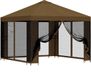 vidaXL Gazebo de jardin avec parois latérales 3 x 3 m Polyester taupe et acier