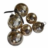 LOBERON Lot de 6 décorations de Noël Tristan doré antique