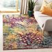 SAFAVIEH Monaco Collection Boho tapijt voor woonkamer, eetkamer, slaapkamer, korte pool, roze en multi, 120 x 120 cm