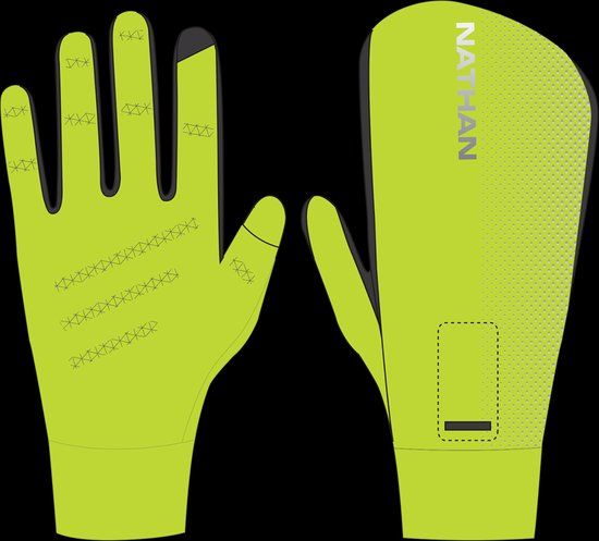 Nathan HyperNight Unisex Gloves Yellow XS