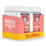 Le Petit Marseillais Bio Witte Perzik & Bio Nectarine douchegel, Extra Doux, met perzik en nectarine, hydraterend bestanddeel op plantaardige basis 12 x 250 ml