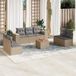 Prolenta Maison Exclusive - Tuinset voor in de tuin, 8-delig, met kussens, beige, van polyrotan
