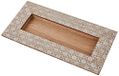 Mopec Houten dienblad met gesneden bloemen, 14 x 28 cm, beige, Eén maat