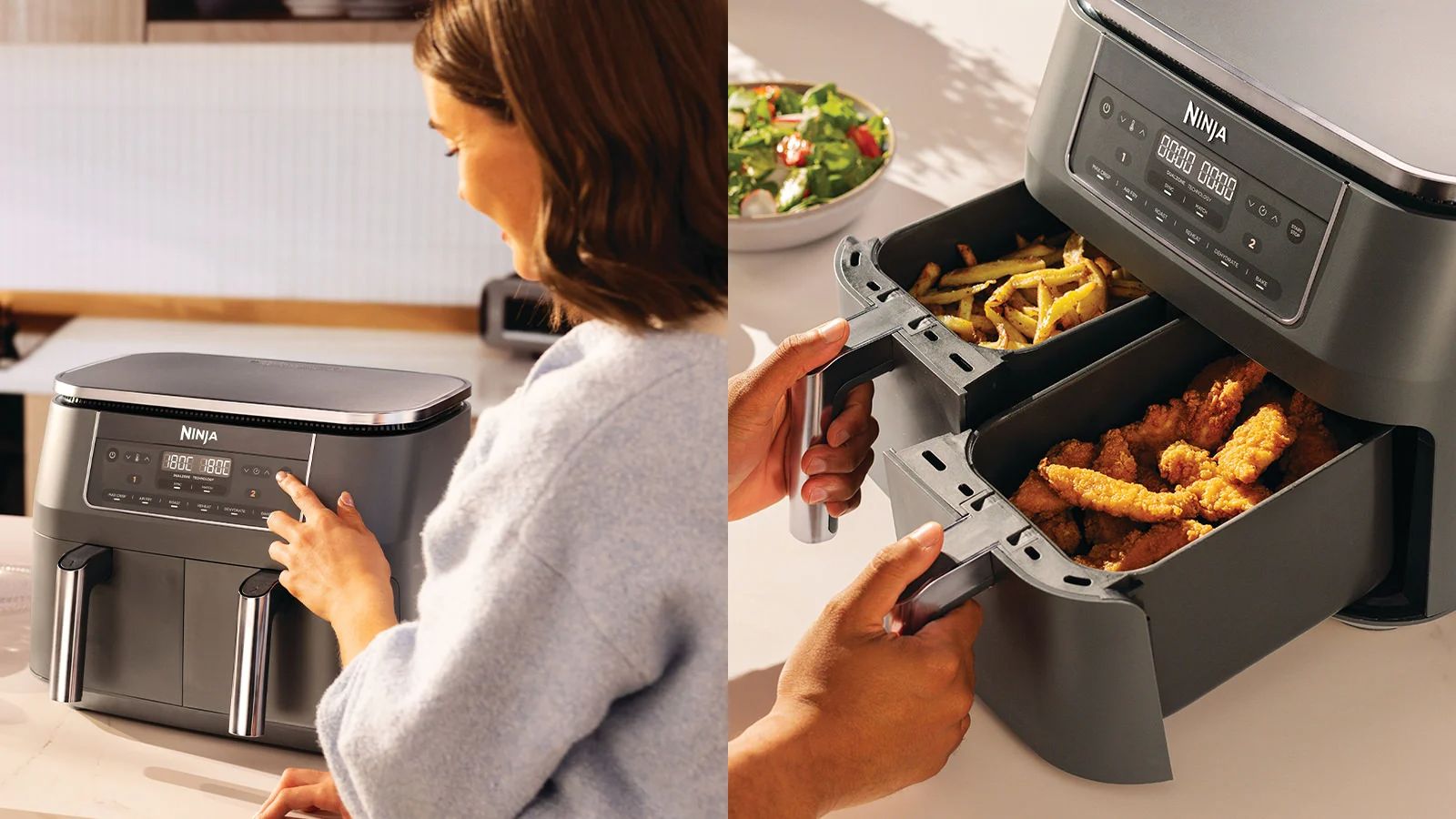 Ninja DZ300EU Dual Zone Air Fryer - 7.6L - Grey