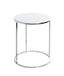 HAKU Bijzettafel rond chroom wit MDF metaal ronde salontafel - Maat: H 50 cm x Ø 40 cm, Stijl: Modern