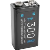 Absina Oplaadbare 9V batterij (blok) Absina 300 NiMH 8.4 V 270 mAh 1 stuk(s)
