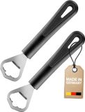 Westmark 2 flesopeners/kroonkurkopeners, 17 cm, staal/kunststof, zwart
