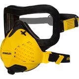 Stanley P3 Combo – vizier en stofmasker – Face-Fit-Check Technology & maximaal 99,99% – P3 Fitted Filters inbegrepen – bril en stofmasker voor bouwwerk, fijn stof – ademmasker en zandmasker