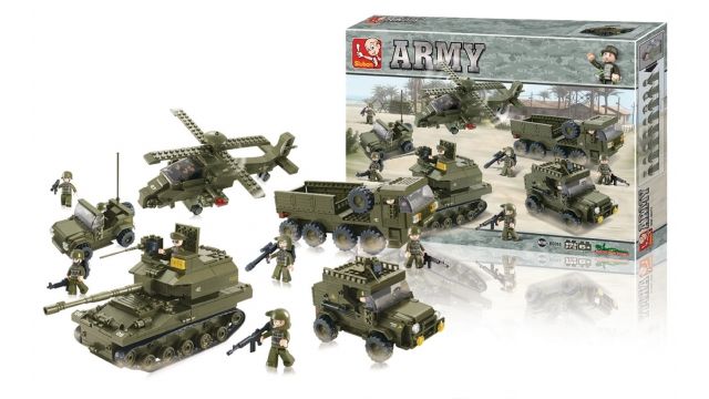 Sluban Army B0311 complete legerset - donkergroen - jongen - kunststof