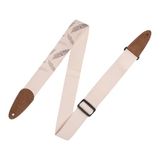 Levy's Leathers Nature Cotton Series Gitaarband van katoen, breedte 5 cm, beige met veerpatroon, (MC8U-007)