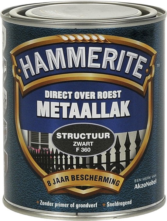 Hammerite Metaallak Structuur Zwart 0 75L