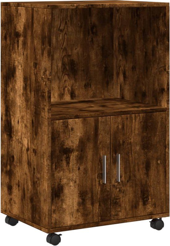 vidaXL Rolkast 55x40x91 cm bewerkt hout gerookt eikenkleurig
