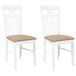 VidaXL Chaises de salle à manger avec coussins 2 pièces bois massif caoutchouc blanc