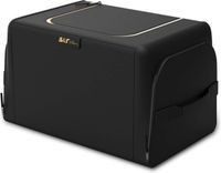 S&J Experts Kofferbakorganizer, 1680D Oxford, opbergtas, multi-tas, achterbank, organizer, 3 keer formaat, opvouwbaar, autokofferbaktas voor auto/vrachtwagen/SUV (zwart, 30 l, geen zijzakken)