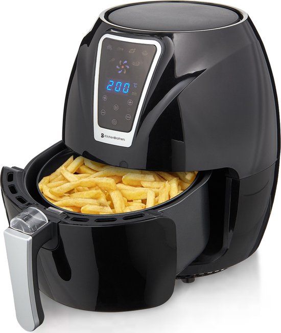 KitchenBrothers Mini Airfryer - 3,5 Liter - 1300W - PFAS-Vrij - Zwart
