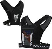GLODI GOODS® Reflecterend hardloopvest met Drinkhouder & Telefoonhouder – Zwart reflecterend – One size – Unisex