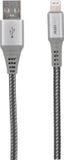Musthavz USB-A naar Lightning Kabel - Nylon sleeve - 1 meter - Grijs