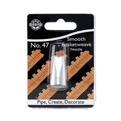JEM Plain/Ribbed Basketweave Nozzle #47 - Stainless Steel Pastry Decorating Nozzle