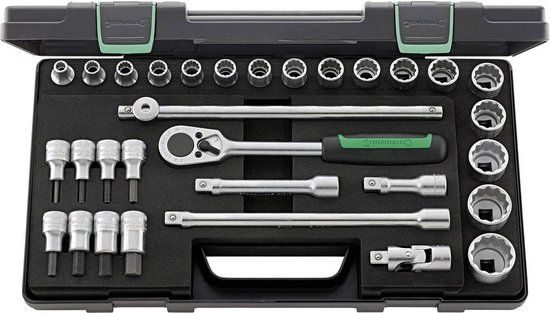 Stahlwille 50/54/25/6 KN Dopsleutelset Metrisch 1/2 (12.5 mm) 31-delig