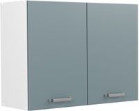 Vicco Glazen keukenkast R-Line, Blauw-grijs/Wit, 80 cm