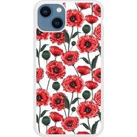 Apple iPhone 13 Fleurs de pavot Verstevigd hoesje met sublimatie bedrukking