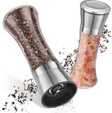 OEM Shenzhen Haorui Industrial Technology Co., Ltd. Hoogwaardige zout- en pepermolenset - roestvrij staal en glas - 19 cm - 2 stuks