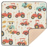 Robuste tapis de jeu pour bébé avec motif de véhicules de construction