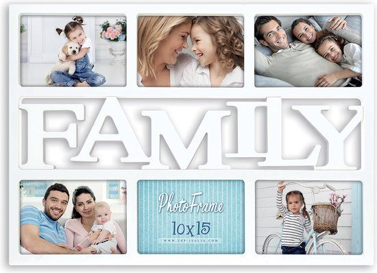 ZEP Family - Fotolijst - 6 foto's 10x15 cm - Wit - Kunststof