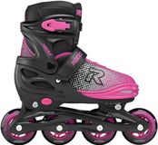 Roces Jokey X Verstelbare Skeelers Meisjes – Inline Skates – Meegroei Skates – Zwart Roze – Maat 38-41