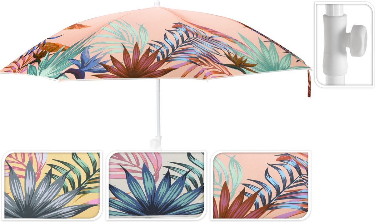 L28 Strandparasol Bladeren 180 cm - Roze