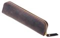 Porte-stylos vintage - Étui en cuir avec fermeture éclair, idéal pour les étudiants et les professionnels