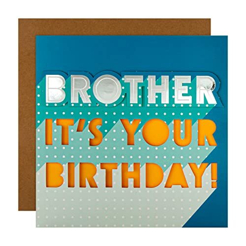 Hallmark Hallmark Grote verjaardagskaart voor Brother - Hedendaags tekstgebaseerd ontwerp