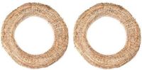 Glorex Hobby 2x Decoratie krans van stro 30 cm