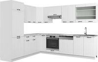 Vicco Hoekkeuken Fame-Line, Wit Landhuis/Wit, 287 x 227 cm, WB Marmer