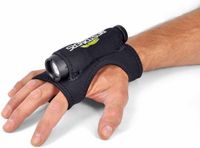 Best Divers Neopreen zaklamphouder met klittenband, zwart met rood en wit