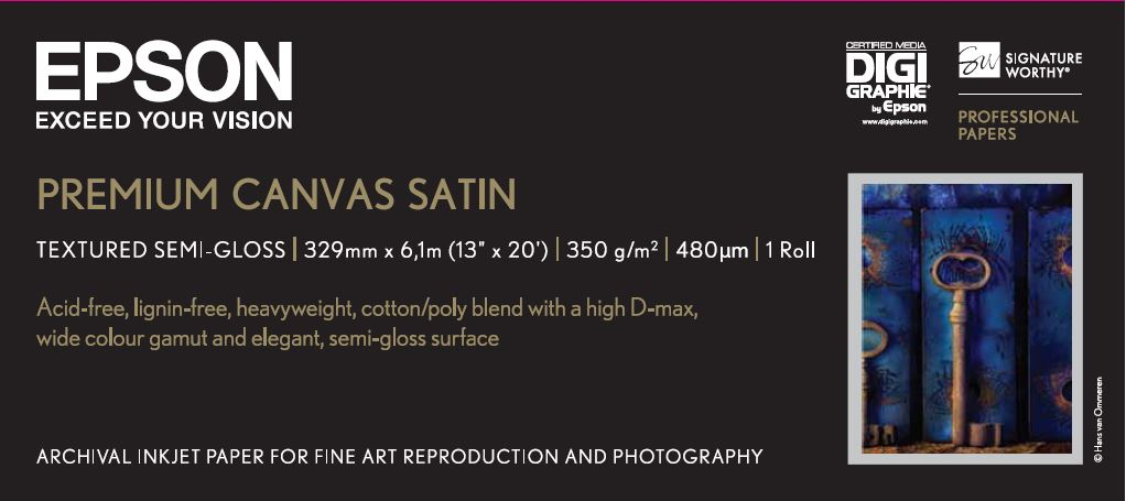 Epson Premium Canvas Satin, 13&quot; x 6,1 m, 350g/m&#178;