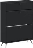 vidaXL Schoenenkast BREDA 78 x 24 x 103 cm Bewerkt hout Zwart