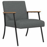 vidaXL Fauteuil Donkergrijs Stof